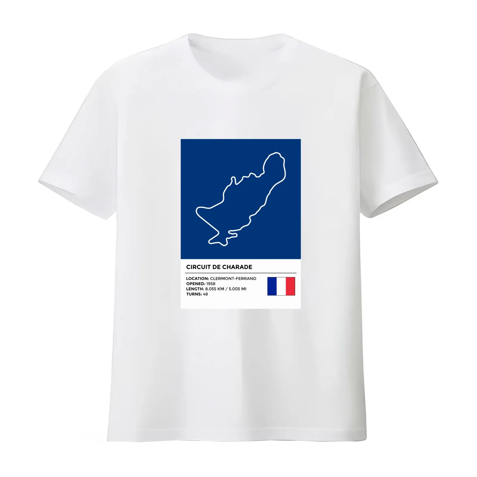 Circuit de Charade [info] T-Shirt Summer Casual Cotton Tee Oversized Streetwear Tops Vintage Graphic Print Unisex Men Women