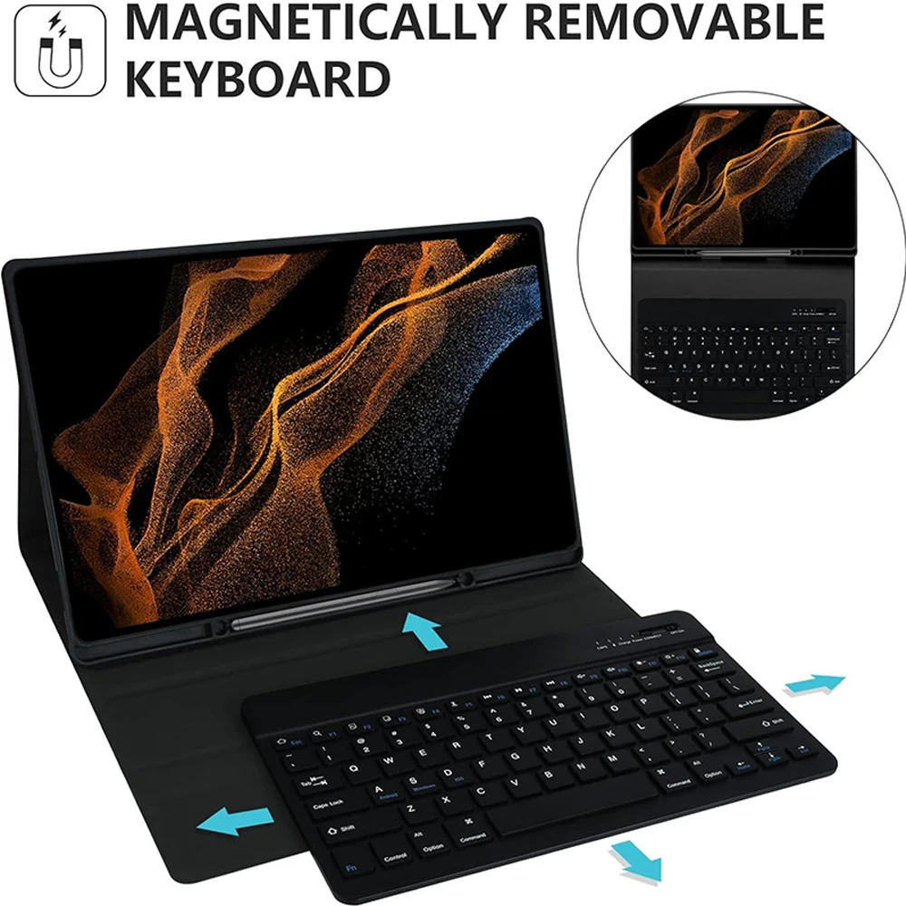 Tablet Case for Samsung Galaxy Tab S8 / S9 / S10 Ultra 14.6 lnch,Detachable Keyboard with Pencil Holder and Bluetooth Keyboard