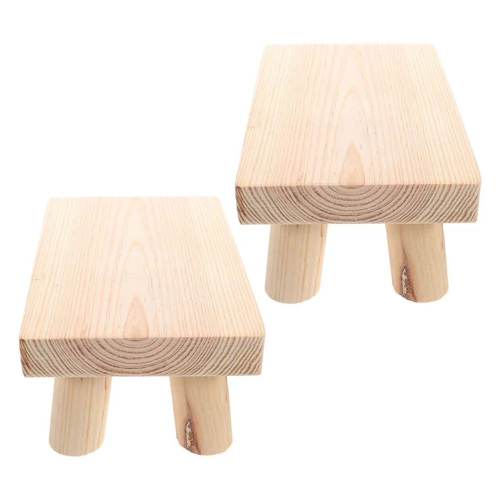 2 قطعة خطوة خشبية متحركة البراز حواف ناعمة خفيفة الوزن المطبخ الحمام غرفة نوم مسند القدمين البراز #5
