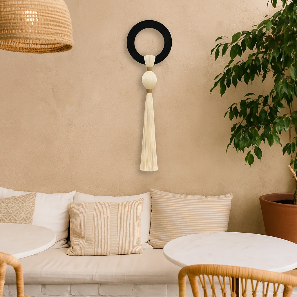 #￥Gisenu Weaving Natural Eco-friendly Cotton Rope Macrame Vertical Art Deco Wall Art Balcony Home Decor Vacuum Cleaner Washable