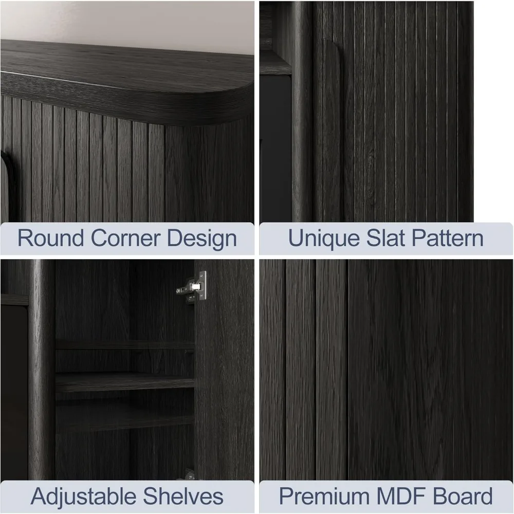 حامل تلفزيون 66 بوصة مع مدفأة كهربائية مقاس 36 بوصة، وطاولة وحدة تحكم خشبية لأجهزة التلفاز حتى 75 بوصة، ومركز ترفيهي مع خزانة تخزين