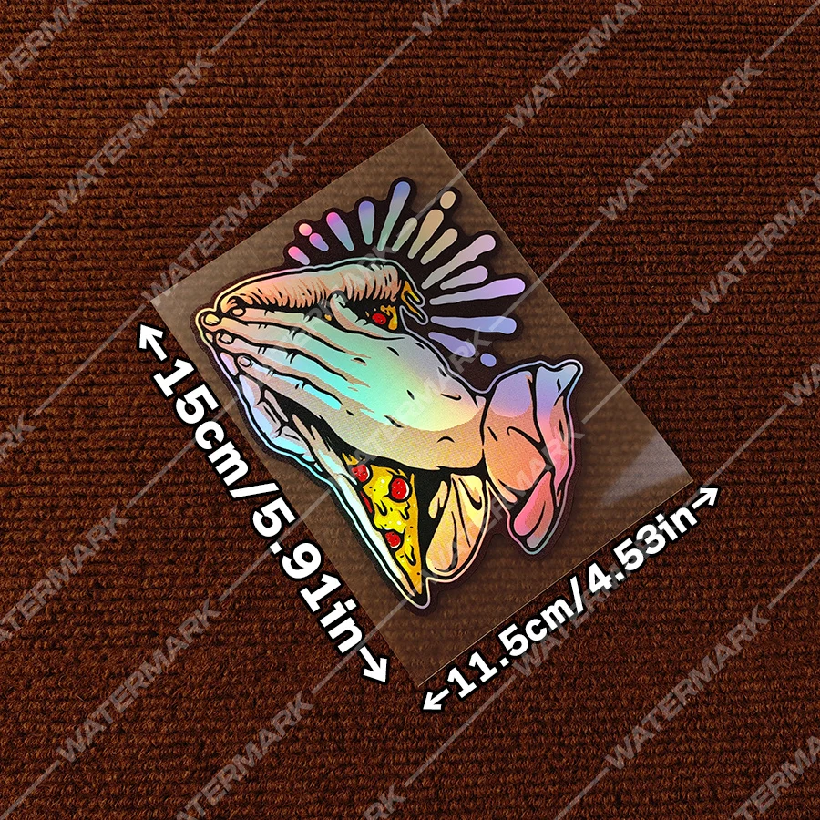 Jesus Prayer Hands Cross Sticker Holographic Vinyl Decal Waterproof Scratch Cover for Car Motorcycle EV Easter Decor
