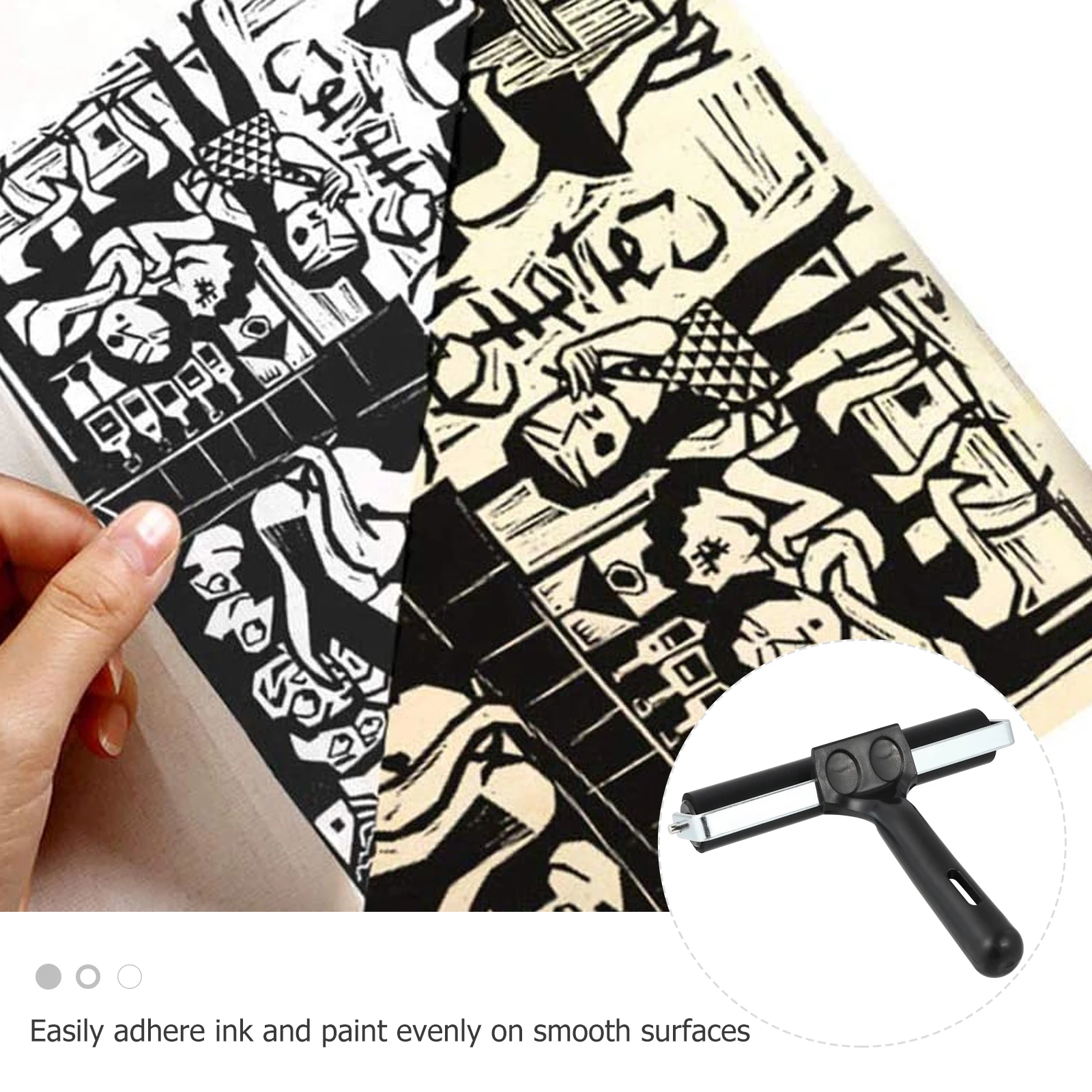 

Rubber Roller Ink Applicator Printmaking Stamping Craft Tool Smooth Surface Even Glue Art Supplies Scrapbook Decor