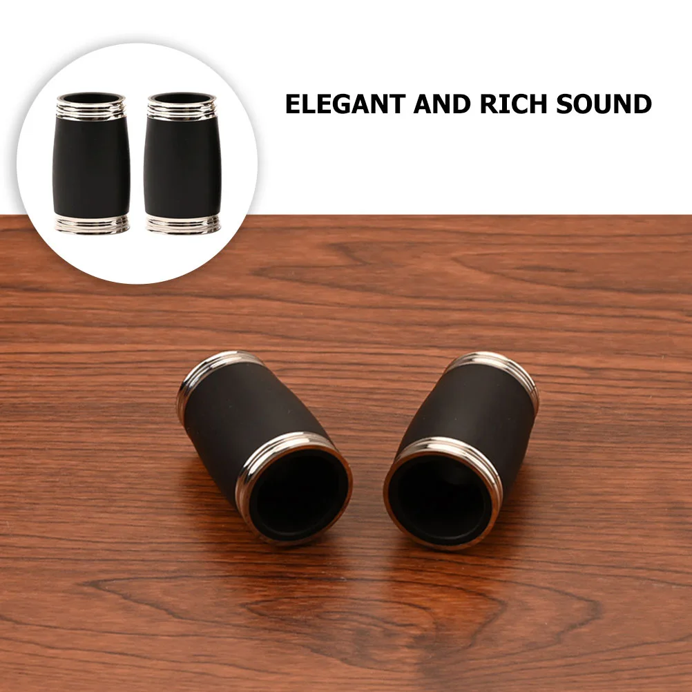 

2Pcs B Flat Clarinet Accessories Wear Resistant Metal Two Section Tubes Replacement Kits for Professionals Students