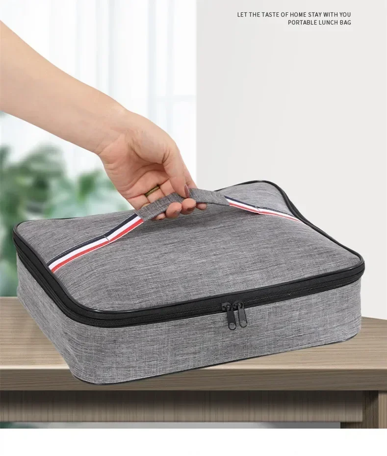 Insulated Lunch Box Men Women Travel Portable Camping Picnic Bag Oxford cloth+aluminum foil Cold Food Cooler Thermal Bag Handbag