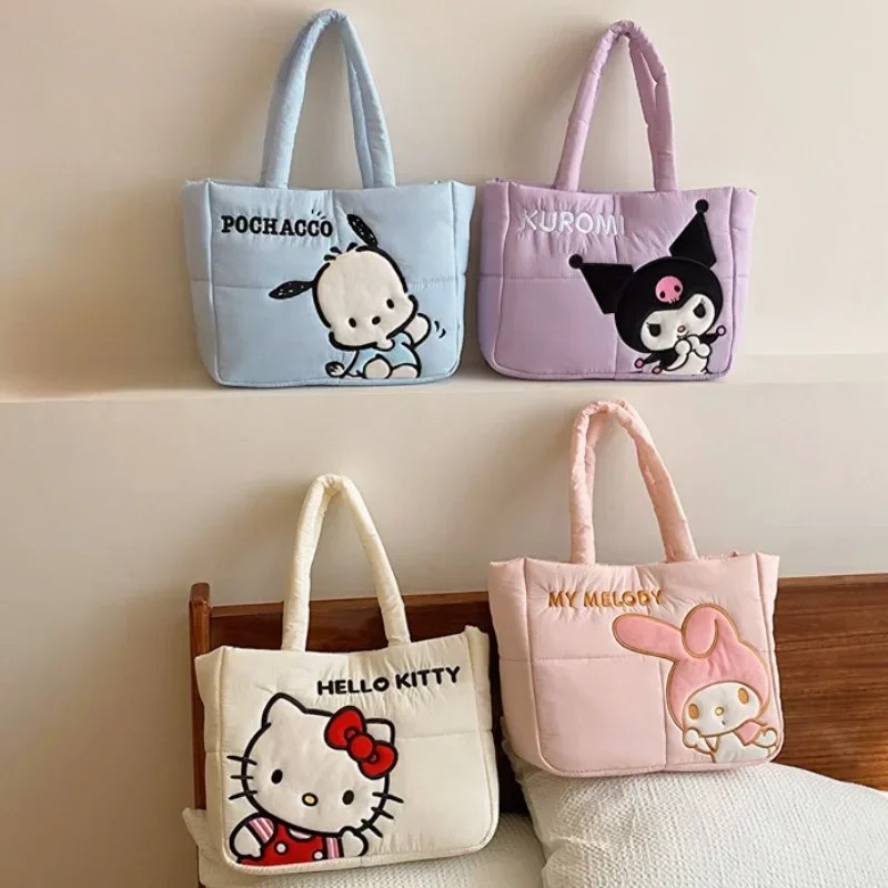 My Melody Pochacco Kawaii Sanrio Kuromi Anime Women Handbag Tote Shoulder Bag Cute Cartoon Girl High-capacity Commuter Package