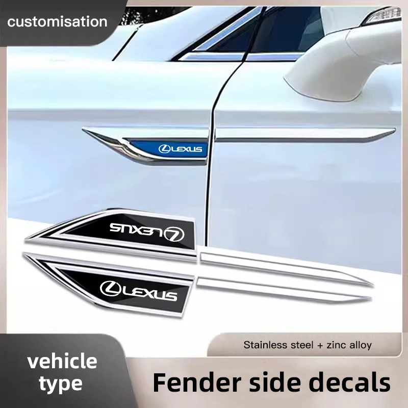 جسم السيارة واقية ملصق معدني سيارة درابزين الجانب شفرة شارة لكزس GS IS LS500h ES260 ES300h RX350h NX260 UX260 LM RZ450e
