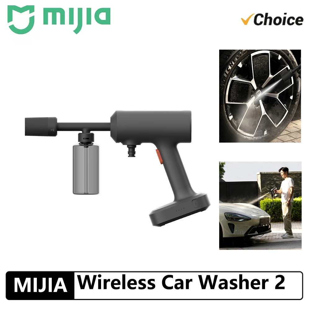 NEW MIJIA Wireless Car Washer 2 Multi-function Household Lithium Battery High Pressure Portable Car Washing Water Gun Machine