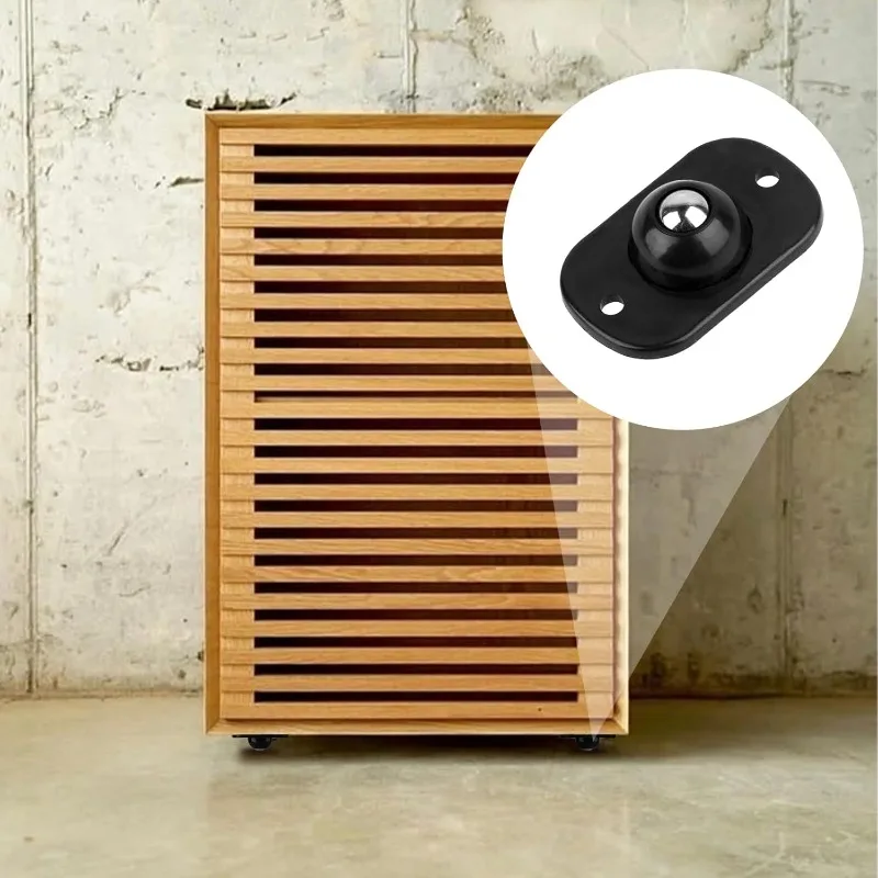 1Set Universal Self-Adhesive Caster Wheels Rotating Ball-bearing Pulley Furniture Storage Box Trash Cabinet Swivel Casters Wheel