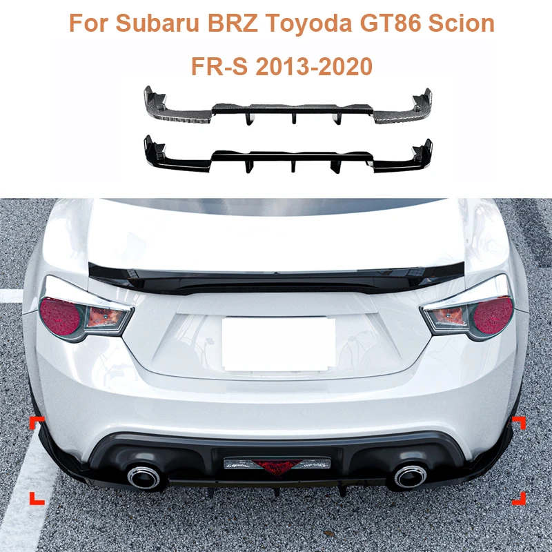 

For Subaru BRZ Toyoda GT86 Scion FR-S 2013-2020 Car Rear Canard Bracket Deflector guard Bumper Diffuser Spoiler Splitter