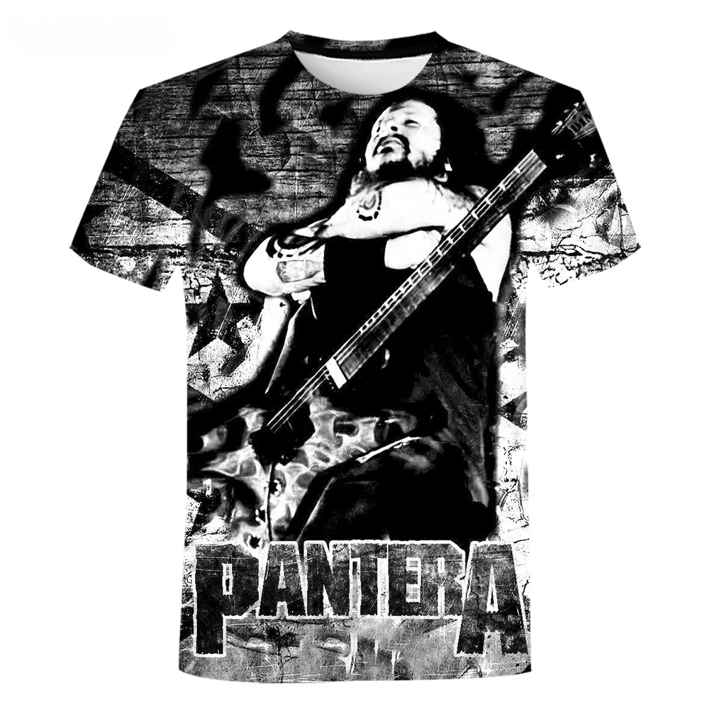 Vintage Pantera Band Rock  T Shirt  Men 3D Printing O-Neck Harajuku T-Shirt Summer Short Sleeve Unisex Clothing