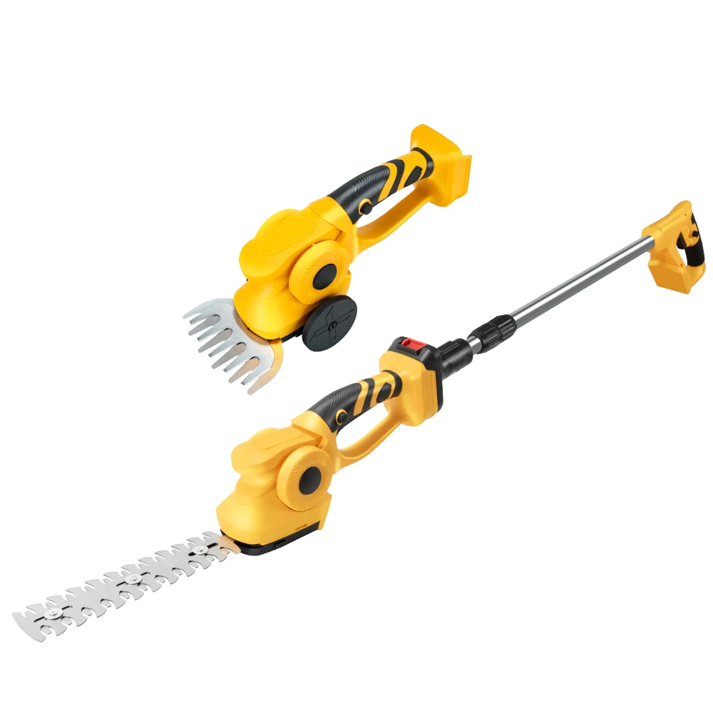 Cordless Industrial DIY Hedge Trimmer Electric Shrub Grass Shears Handheld Dual Scissors Cutter Rechargeable Battery for Garden