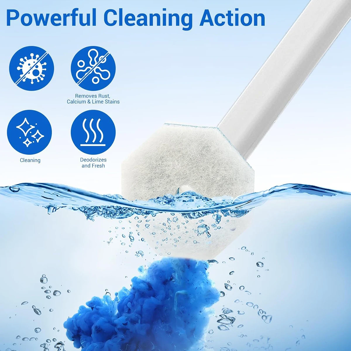 20PCS Toilet Wand Refills Disposable Toilet Brush Replacement Heads with Upgraded Fiber Bristles, Compatible with Clorax Toilet Brush Replacement Systems, Handle Not Include view 5