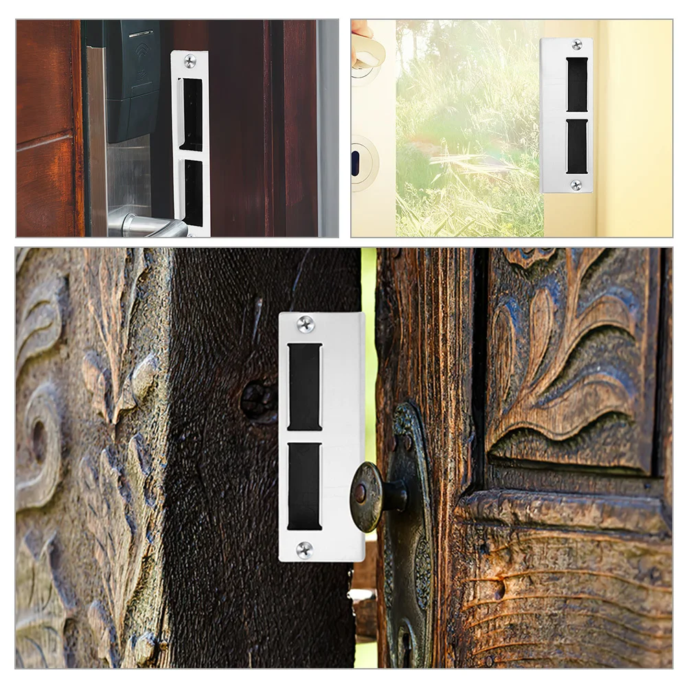 

2Sets Ball Lock Accessories Versatile Door Strike Plate with Screws for Educational Settings Security Door Hole Filler Plate