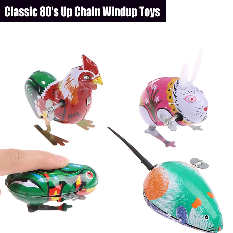 Classic Tin Clockwork Clockwork Toy Jumping Frog Children's Vintage Toy Boy Boy Education Baby Baby Classic Toy Wind Up Toys