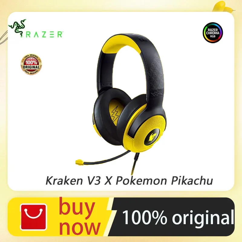 

Razer Kraken V3 X Pokemon Pikachu Headworn gaming headphones RGB Touch Control Evolution Gaming Headset