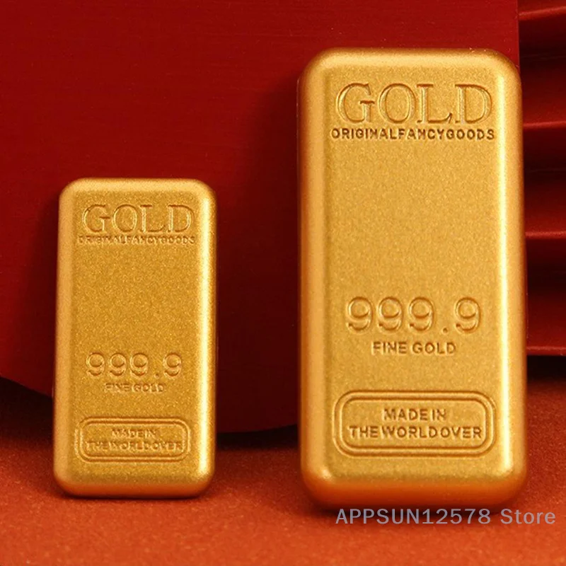 1Pcs Fake Gold Bar Simulated Golden Brick Movie Prop Novelty Gift Home Decor Simulation Decoration Crafts - Image 2