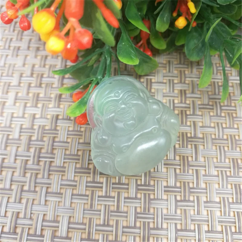 Jade Wholesale Market Direct Supply Liaoning Xiuyan Jade Buddha Pendant Natural Jade Ice-like Xiuyan Jade Big Belly Buddha Penda