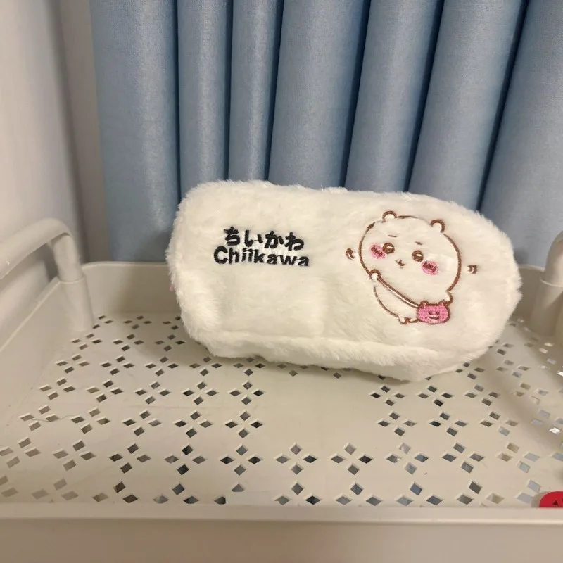 Chiikawa Momonga Plush Pencil Case Storage Bag Large Capacity Organizer Exquisite For Students Teens School Supplies Creative