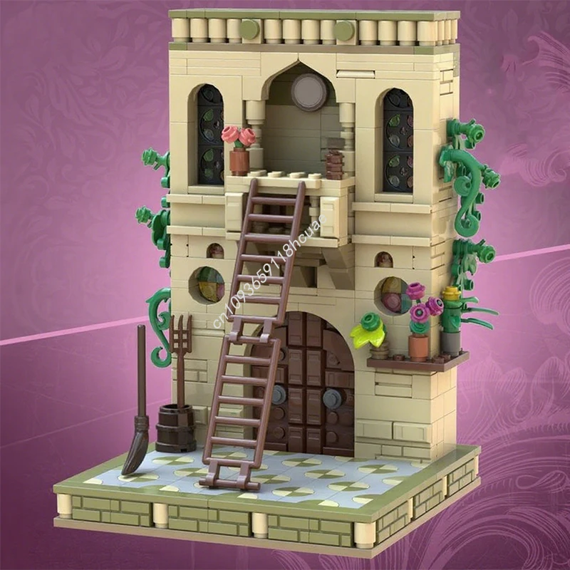 

719 шт. MOC LADDER OF LOVE СЕРЕДНЕВЕЧНЫЙ МИНИ-ДИОРАМА замок строительные блоки STEM образовательные конструкции пластиковая рождественская игрушка в подарок