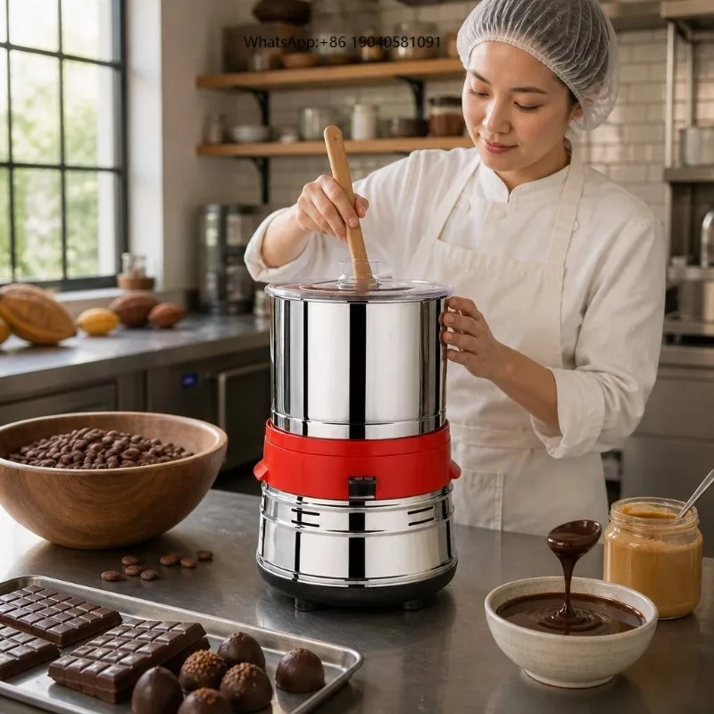 Chocolate Refiner Melanger Cocoa Grinder Wet Stone Grinding Machine Stainless Steel for Chocolate Paste Nut Butter Tahini