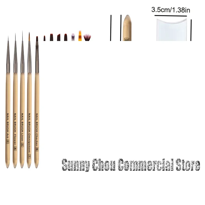 1Pc Gel UV Nail Art Pennello Acrilico Disegno Pittura Linea Francese/Fiore Penna Unghie Punta Gradiente Costruire Terapia Della Luce Pennello per Manicure