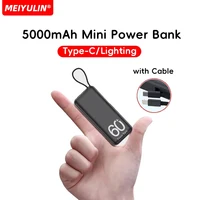 Mini banco de energía 5000mAh con cable
