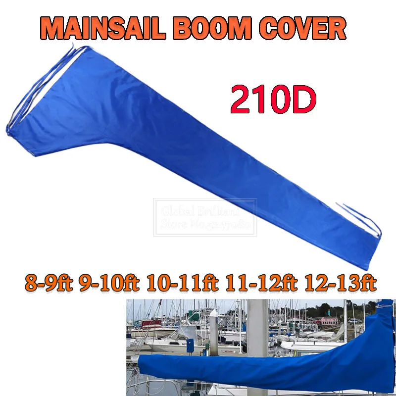 3m/3.5m 210D Waterproof Mainsail Boom Cover Boat Cover Anti UV Windproof Sunshade Sail Cover Blue Anti Scratch Dustproof Cover