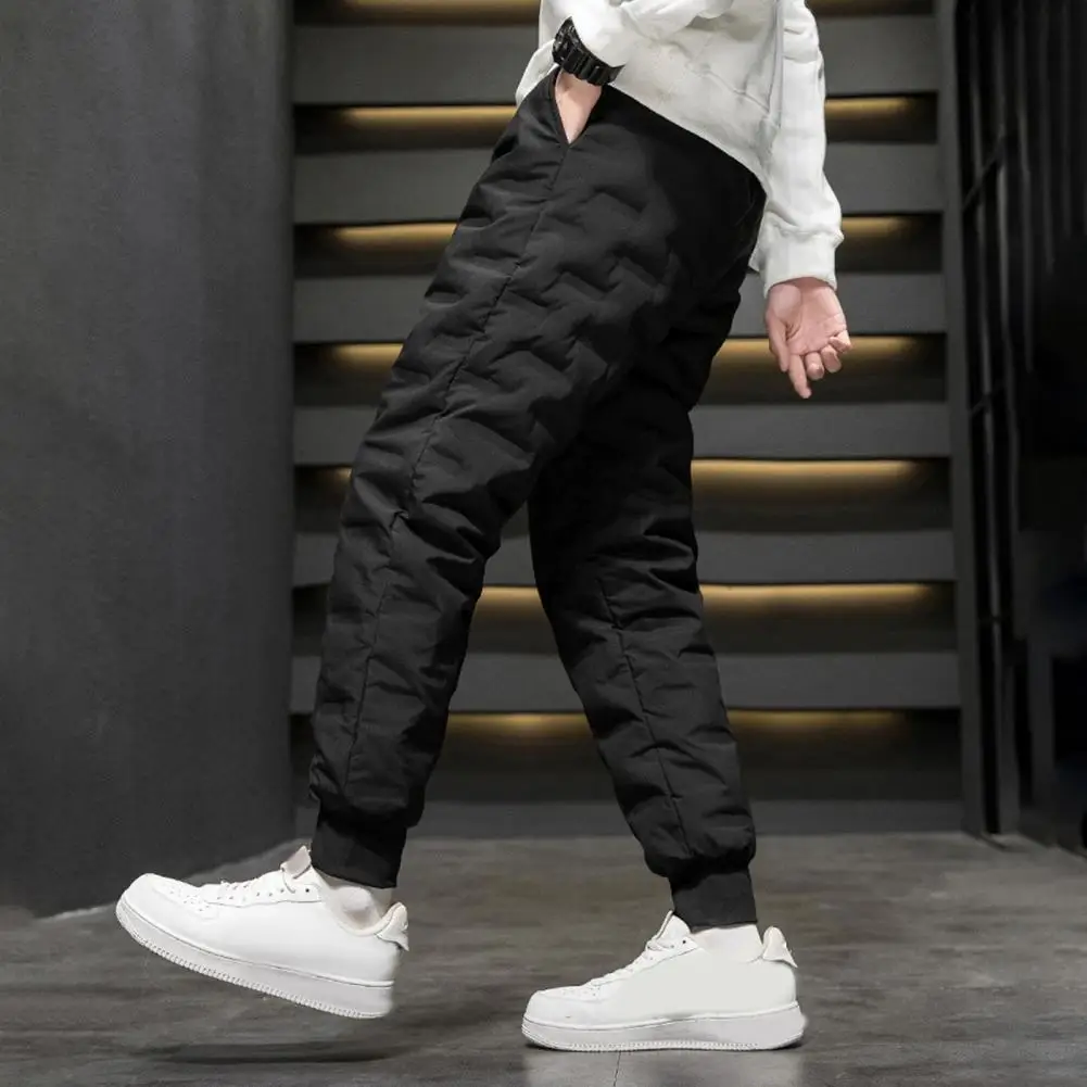 2025 Winter Sweatwear Men Plush Thick Sweatpant Lambswool Thermal Trousers Casual Pants Waterproof Windproof Warm Cotton Pants