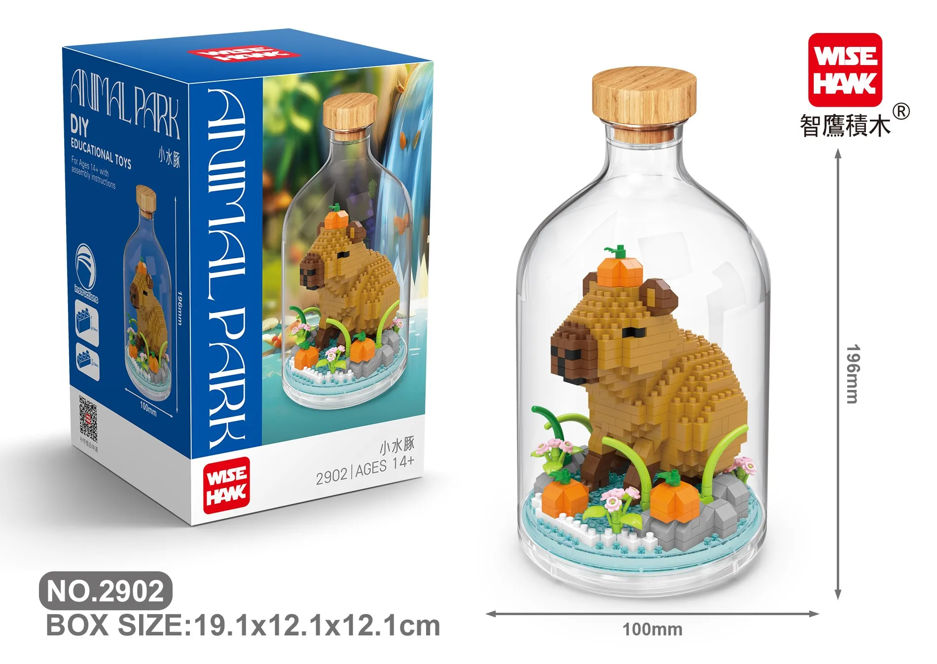 Kreative Micro Bausteine Fuchs Skorpion Schmetterling Capybara Kawaii Tier Themen Driften Flasche Spielzeug Modell Kinder Urlaub Geschenk