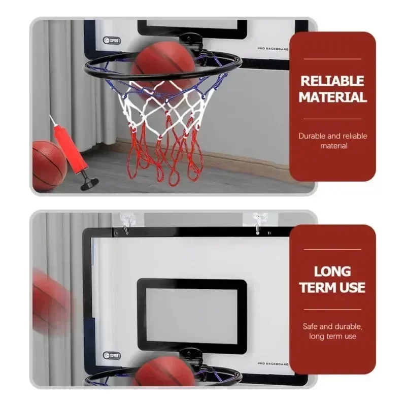 Punch Free Wall Hanging Basketball Backboard Foldable Rim Net Set Indoor Household Wall Mount Shooting Sports Entertainment Kit view 4