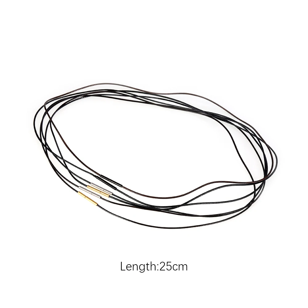 1 paquete de cuerda de cera nueva transfronteriza, cuerda colgante de acero inoxidable, hebilla de grano de arroz, DIY, cuello halter, cuerda para clavícula, caída