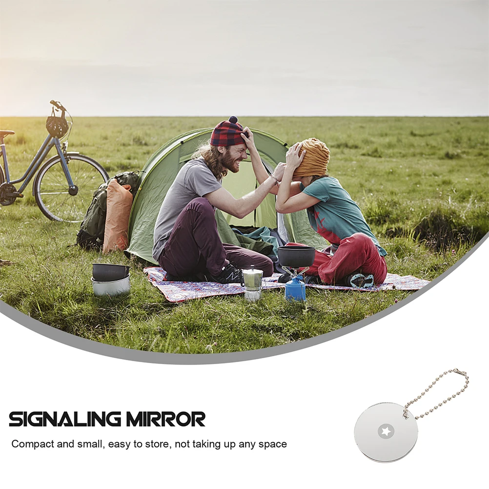 

2pcs Signal Lightweight Portable Outdoor Emergency Survival Outdoor Signal Mirror Hiking Camping Supplies Reflective Tool