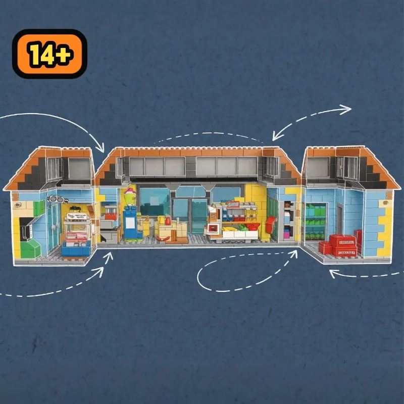 

City View Collection Toy Gift Idea For Adults 2179Pcs Urban Street Convenience Store Building Blocks