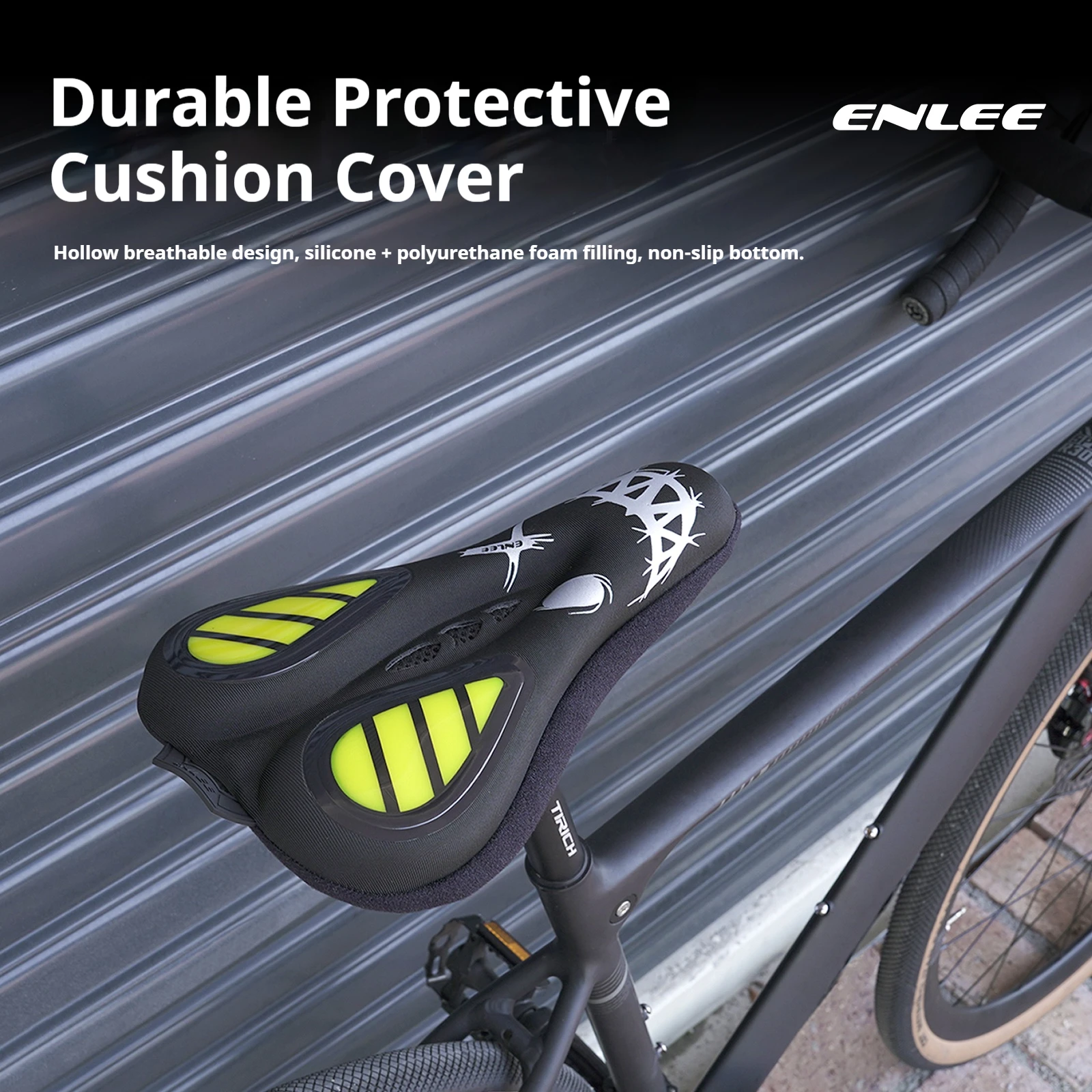 غطاء سرج دراجة سميك مقاوم للماء من ENLEE مناسب للدراجات على الطرق والجبال، مريح للغاية يمنع آلام المؤخرة