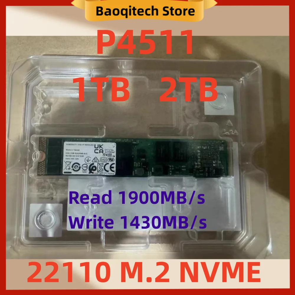 ソリッドステートドライブInteldc,p4511,1テラバイト,2テラバイト,m.2 22110,エンタープライズssd,PCL-E3.1X4インターフェイス,nvmeプロトコル,2t 1t,オリジナル