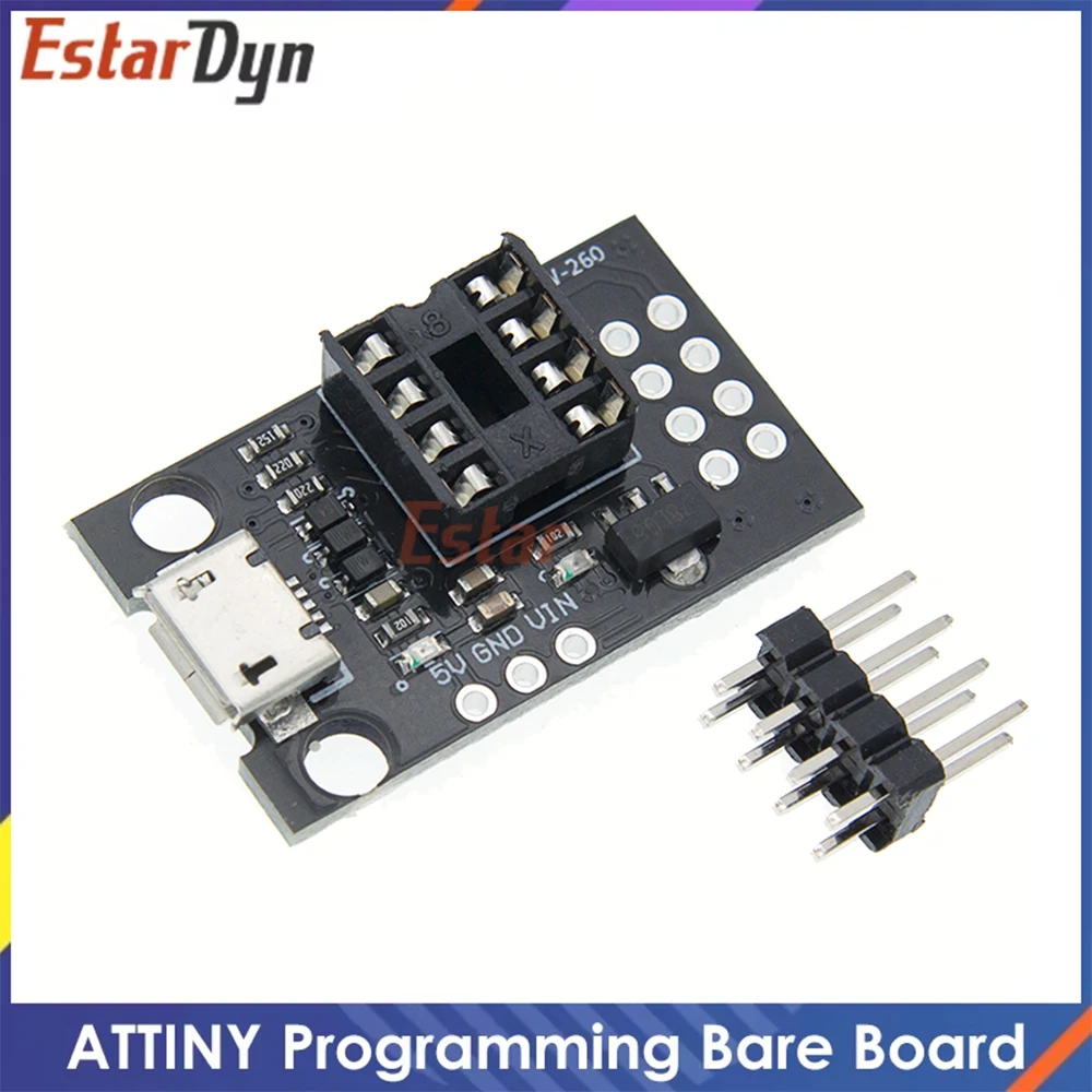 ATtiny13A/ATtiny25/ATtiny45/ATtiny85 Development Board, Pluggable SOP8 IC Programmer Module with USB Interface for Arduino AVR