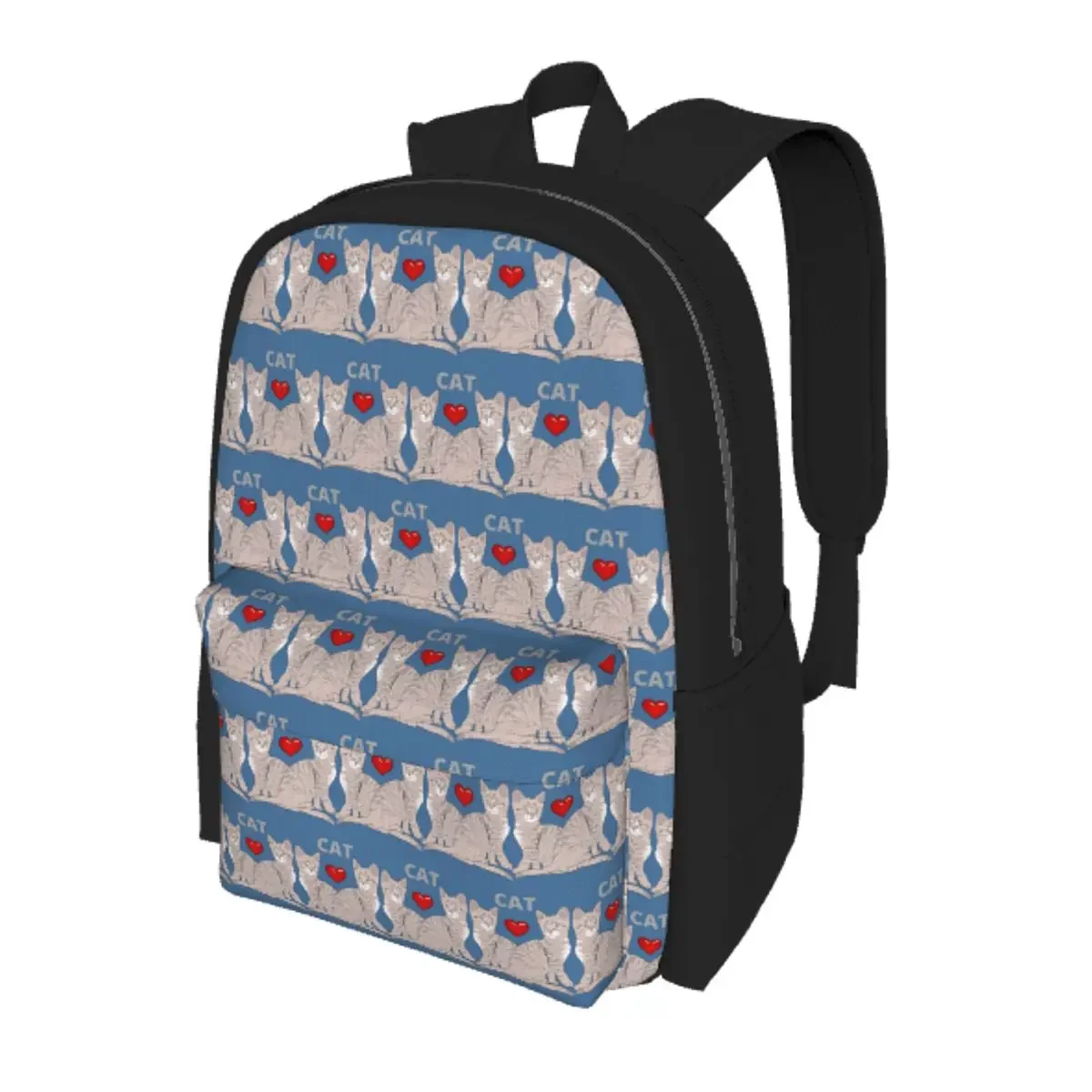 

Gray Ginger And Siamese Kittens Cats Student Backpack School Bag Hiking Travel Daypack for Boys Girls Bookbag Shoulder Bags