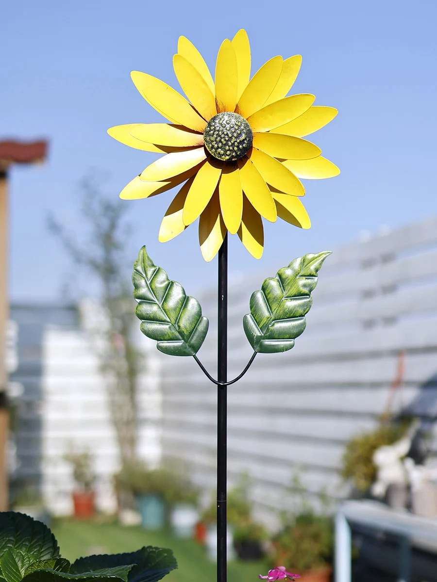 Windmill Outdoor Garden Decoration Revolving Creative Sunflower Balcony Layout Landscape Decoration