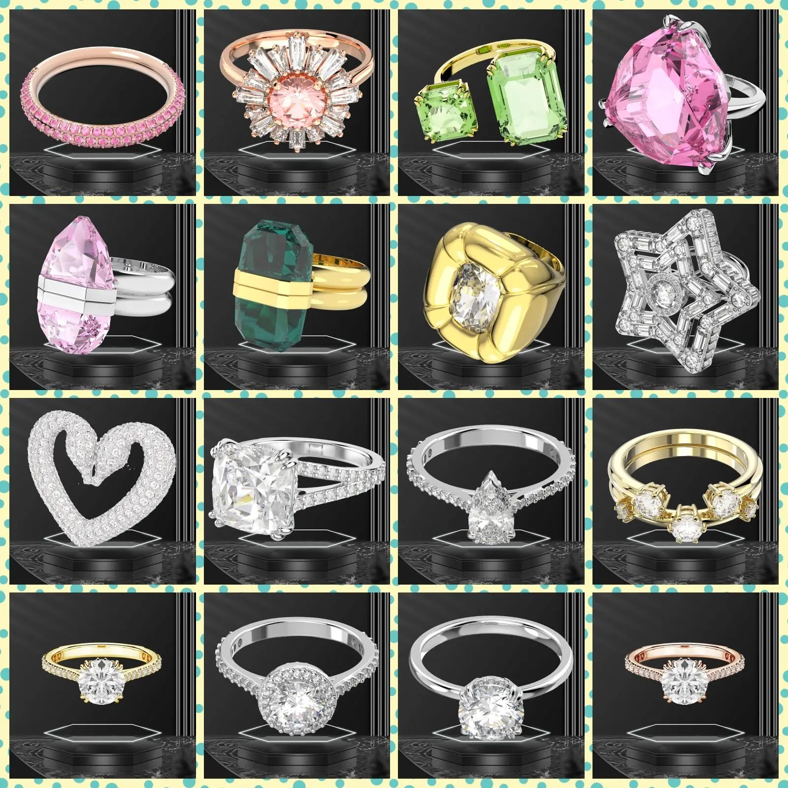 

Лидер продаж 2025, медное кольцо с мини-медведем, сверкающее испанское женское кольцо для бранч-джетов, кольцо на каждый день, гламур