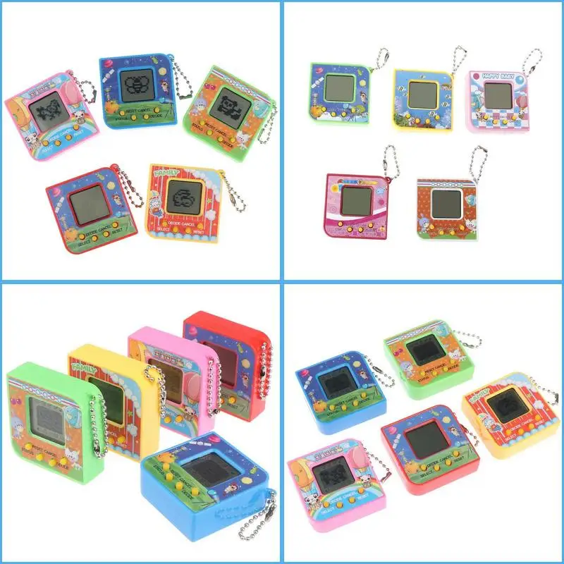 Virtual Digital Pet Chaveiro, Handheld Jogos Keychain, Nostálgico, Virtual, 90s