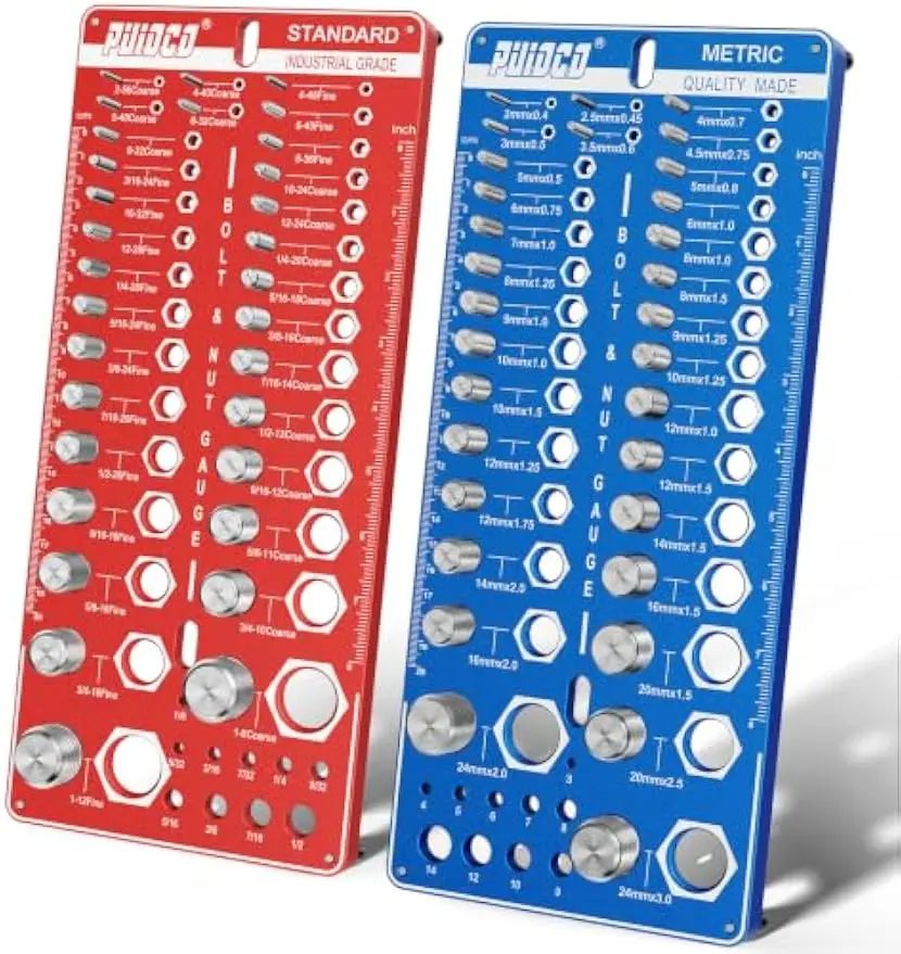 82 Nut and Bolt Thread Checker Standard and Metric, Screw Thread Gauge