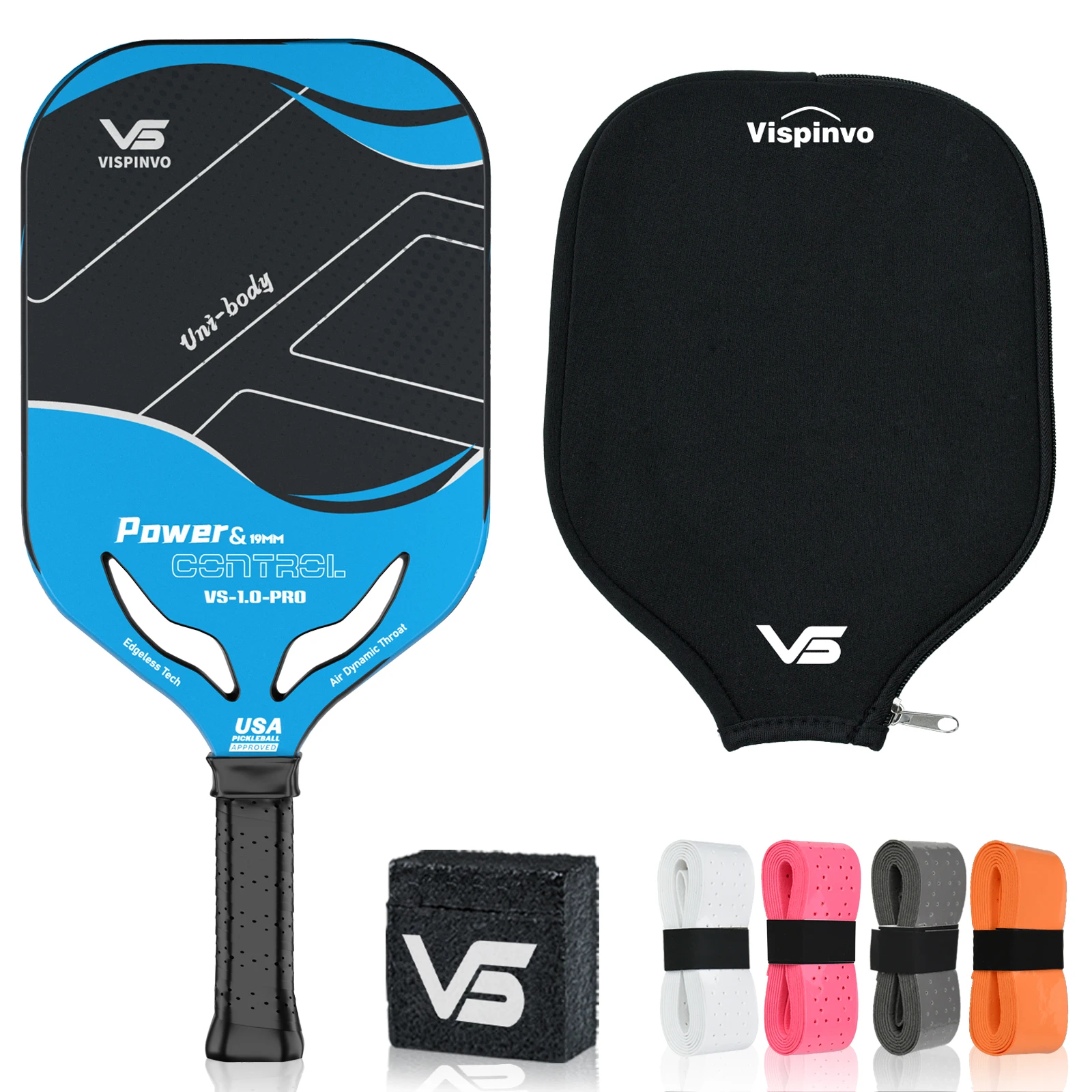 

19MM borderless pickleball racket high-performance carbon fiber T700 hot-pressed integrated | dual wind tunnel pressure relief