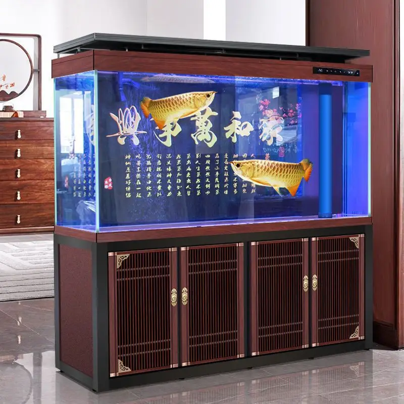 Ultra-white dragon fish tank partition cabinet, living room aquarium floor-to-ceiling household large and medium-sized water-