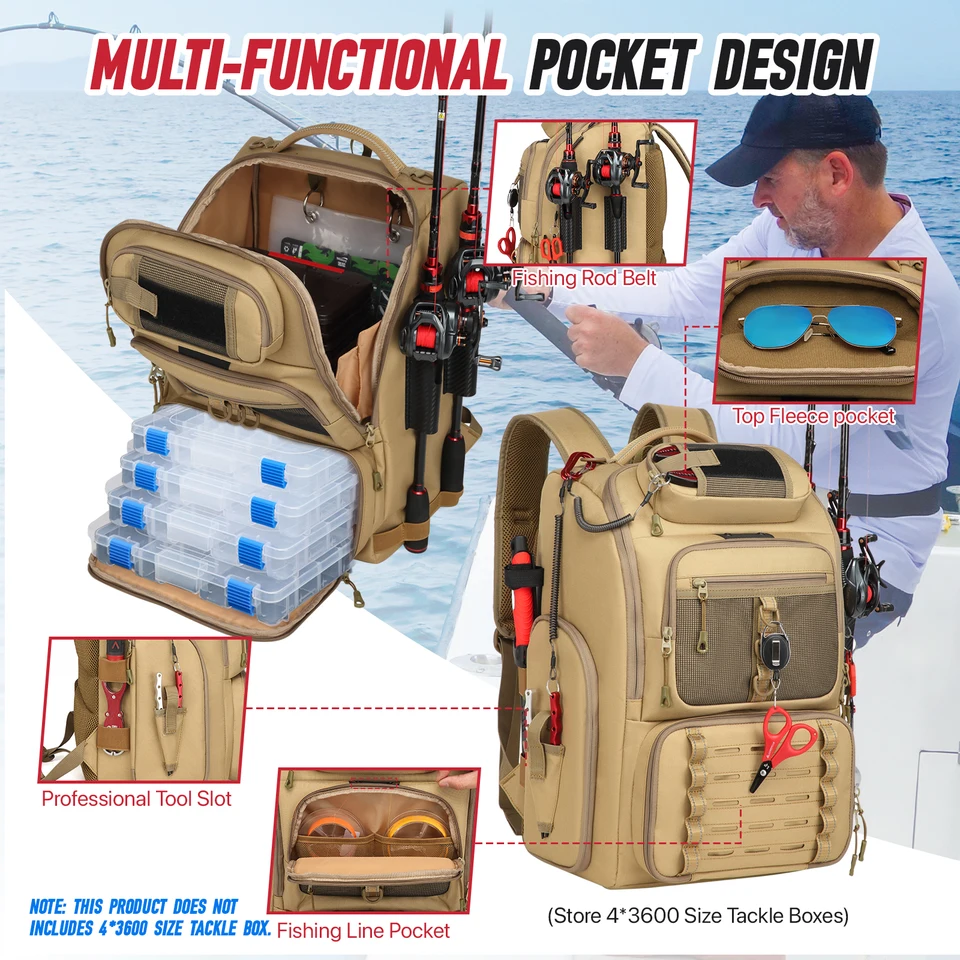 hiking tackle box Ego Kryptek Tactical Backpack, Durable Fishing Tool Bag, 1000D Nylon Fabric with PVC Back, Water-Resistant, Multiple Storage Pockets, Laser-Cut Molle Loops, Includes 4 Tackle Trays : Sports & Kryptek camo technology EGO Tackle Box Sling Pack