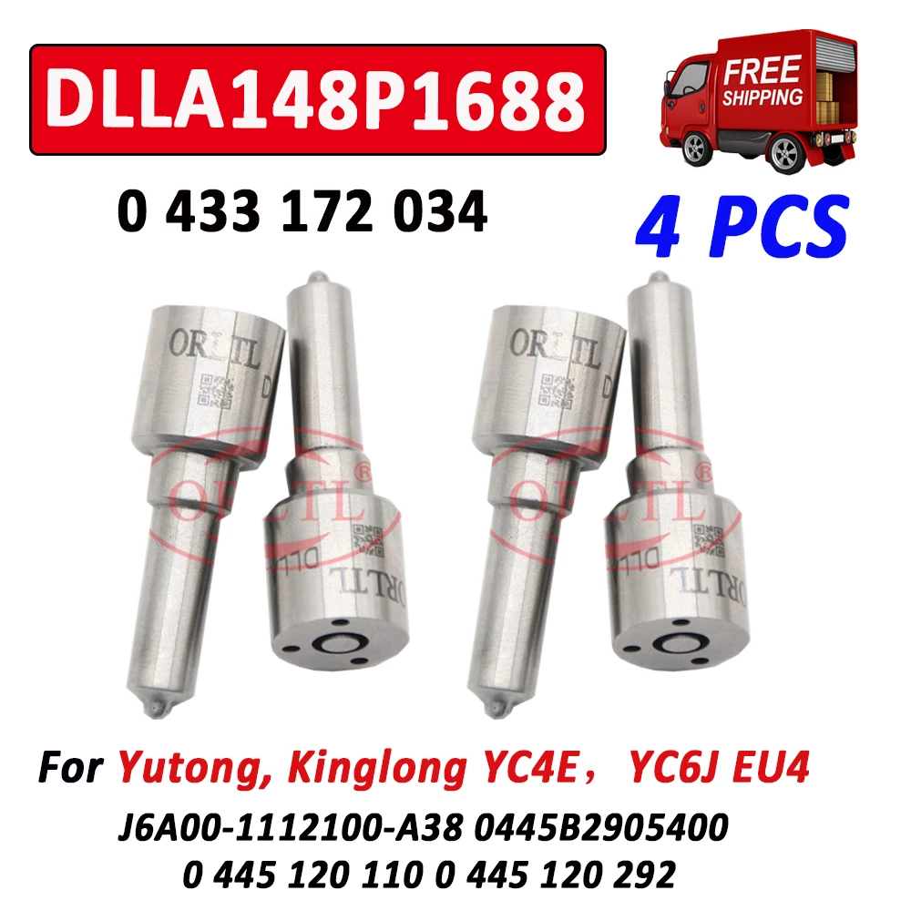 ORLTL DLLA 148 P 1688 Diesel Injector Nozzle DLLA148P1688 0433172034 Diesel 0 433 172 034 for YUCHAI 0445120110 0445120292