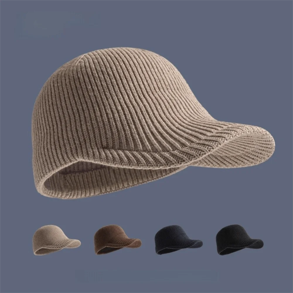 

Casual Versatile Baseball Cap Old Money Style Solid Color Woolen Hat Warm Adjustable elasticity Equestrian Hat Unisex