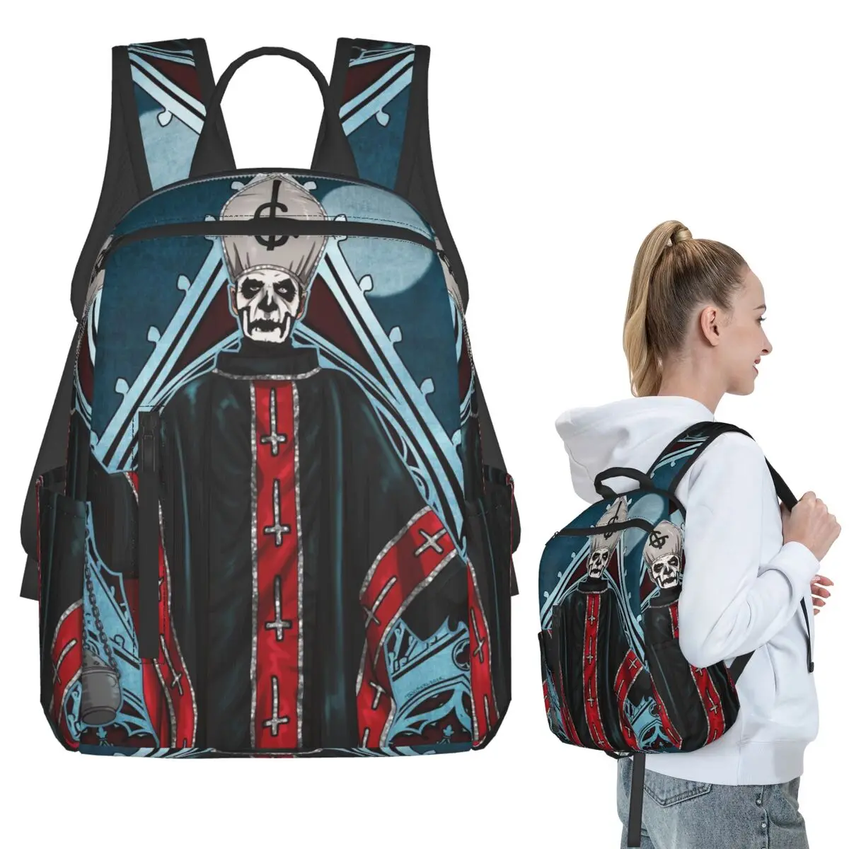 

Рюкзак Rock Band Ghost BC для студентов, мальчиков и девочек, школьная сумка для детей, сумка для ноутбука, сумки на плечо для мужчин и женщин