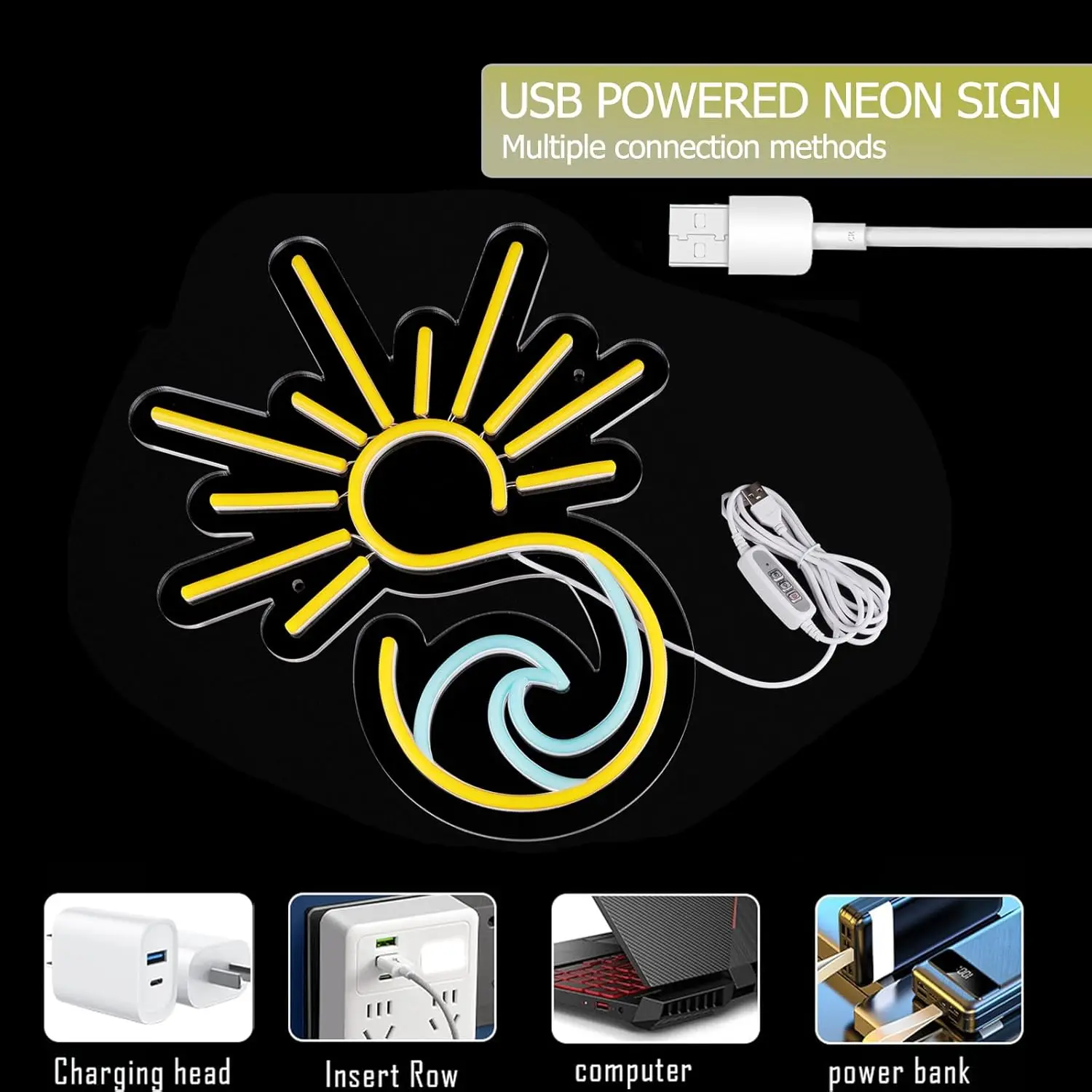 Sunrise Sunset LED Neon Sign USB Dimmable Neon Light Sign for Gameroom Bedroom Bar Livingroom Birthday Party Gift Wall Decor