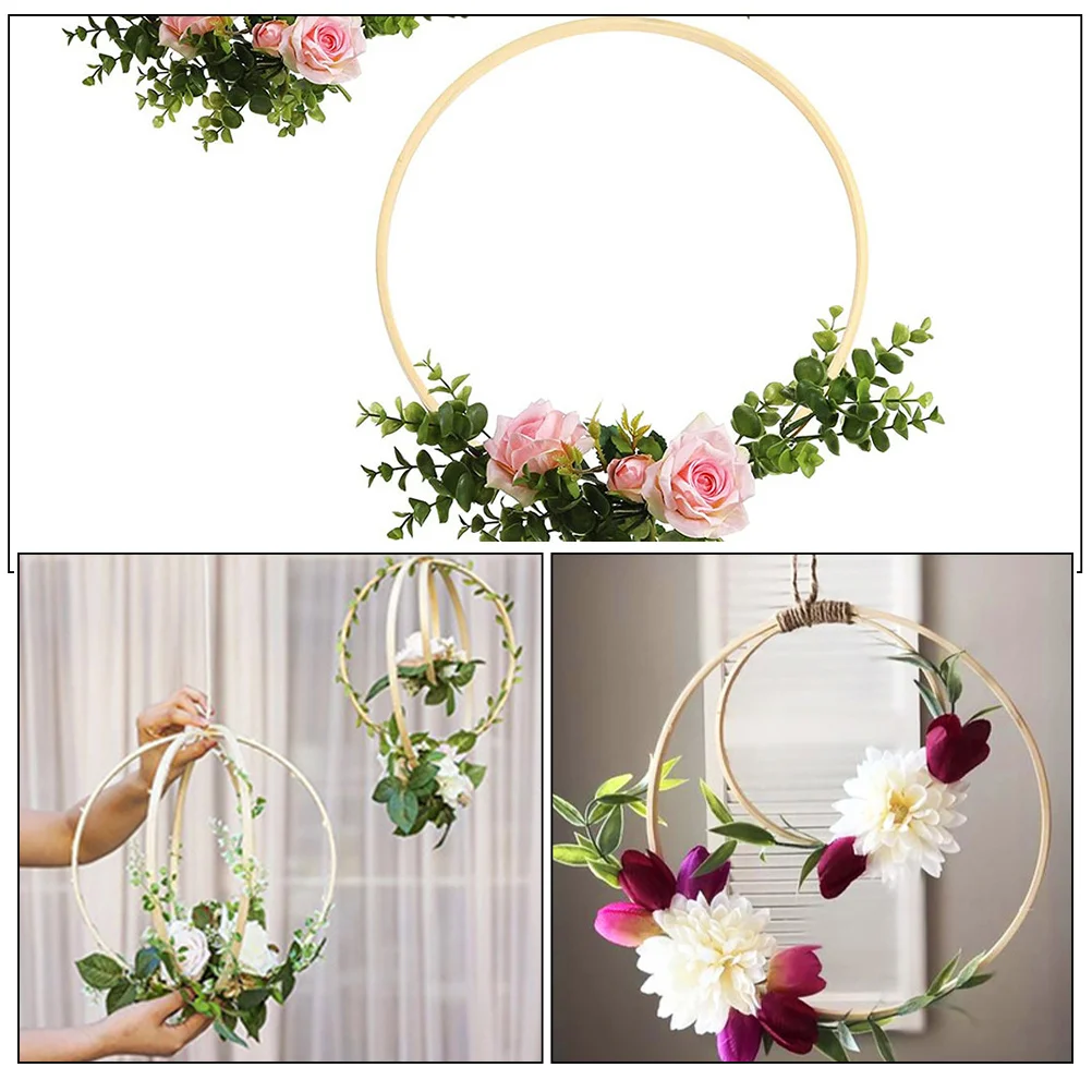 

12Pcs Bamboo Rings Ideal Size Dream Catcher Frames for DIY Wreath Making Wedding Wall Hanging Decor Dream Catcher Bamboo Ring